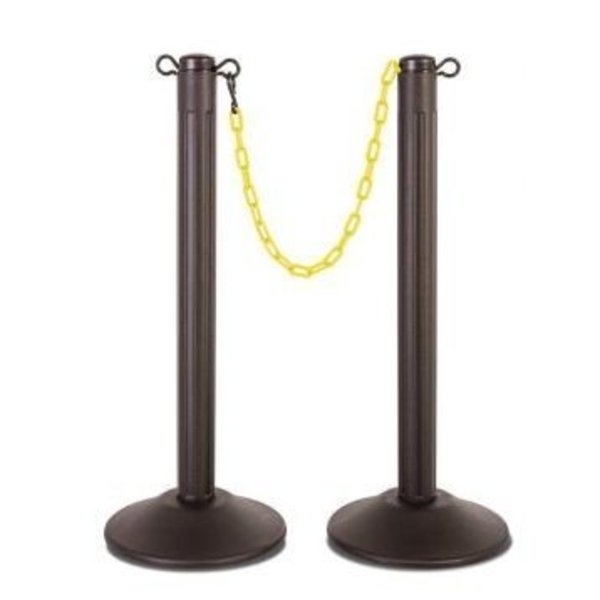 Accuform CHAIN STORAGE STANCHION POSTS  FILLED PRC444BKYL PRC444BKYL